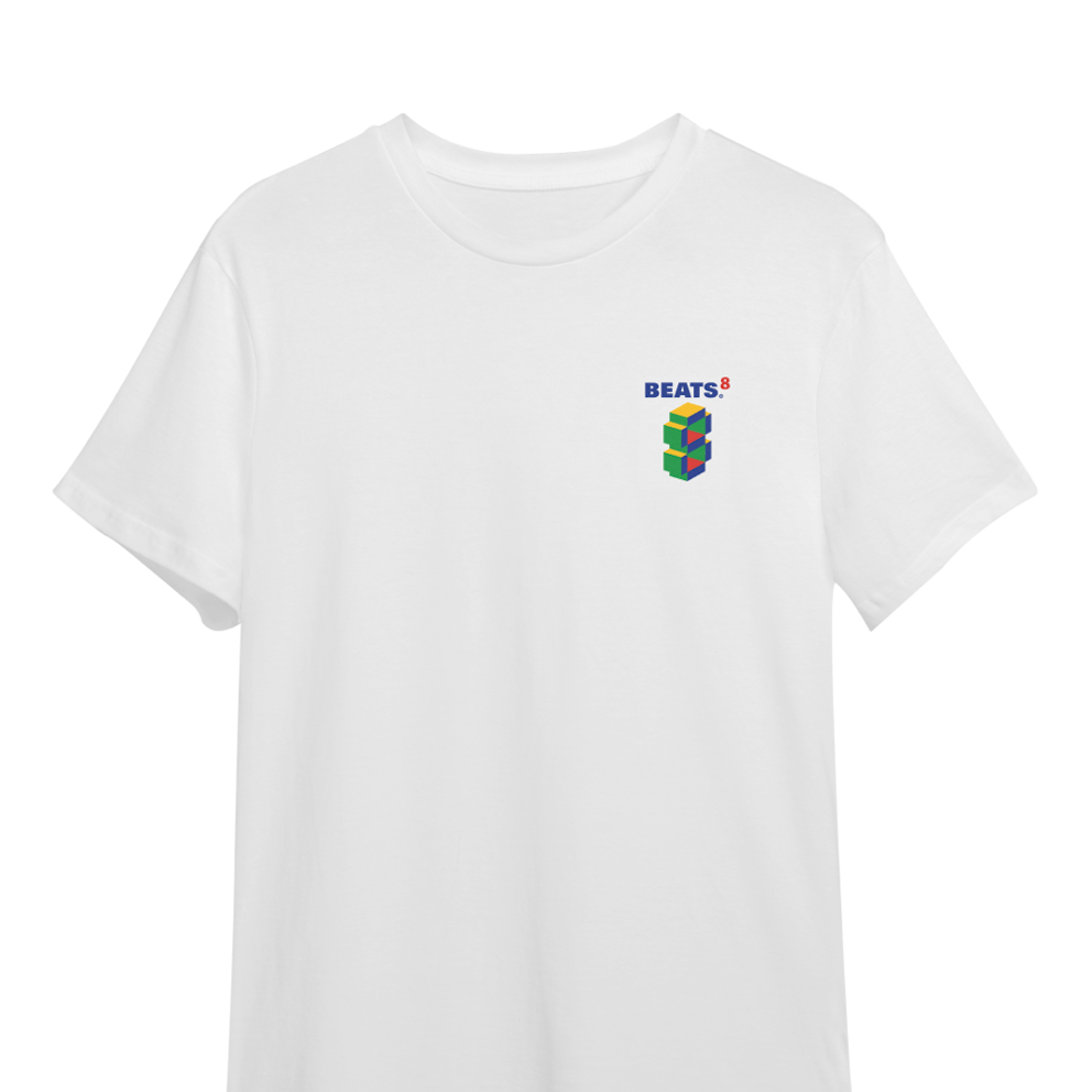 White round neck cotton t-shirt with short sleeves and special printed retro design on left chest.

· Unisex straight fit
· DTG printing made in France
· 100% organic cotton
· 180 gr/m²